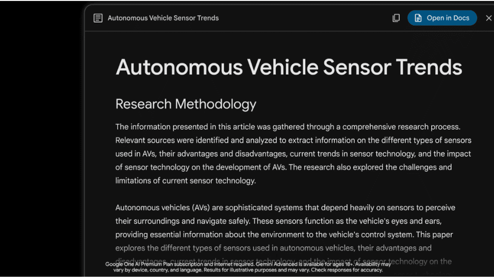 Deep Research：検索結果が表示される